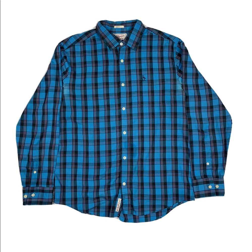 Original Penguin Long Sleeve Button Up Shirt Men’s Large